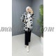 3 Pieces black and white suit with flowers pattern 3 Pieces black and white suit with flowers pattern