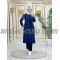 2 Pieces Dark Blue suit with gray color on the shoulders