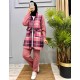 2 Pieces pink plaid suit with zipper 2 Pieces pink plaid suit with zipper