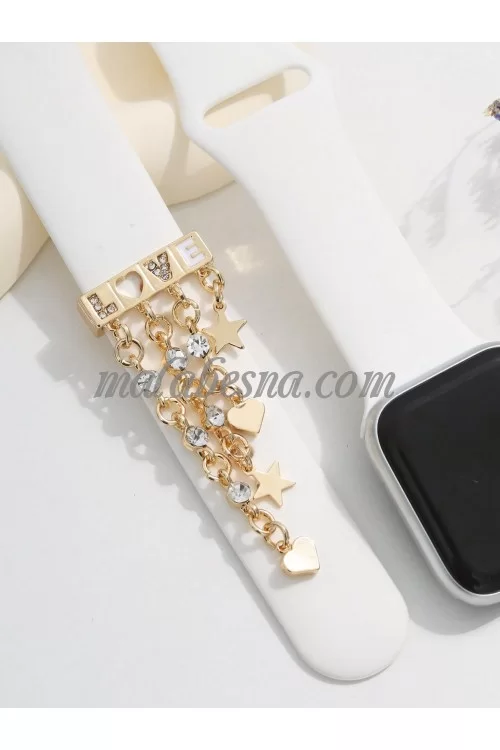 Golden watch band ring with the word LOVE