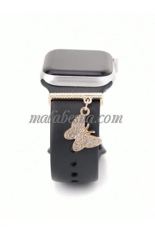 White watch band ring with butterfly