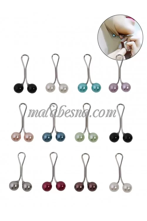 12 Round Colored Hijab Clip
