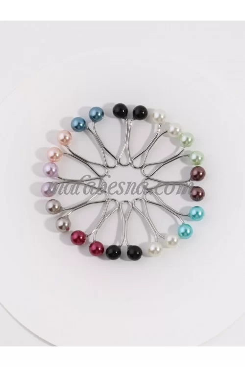 12 Round Colored Hijab Clip