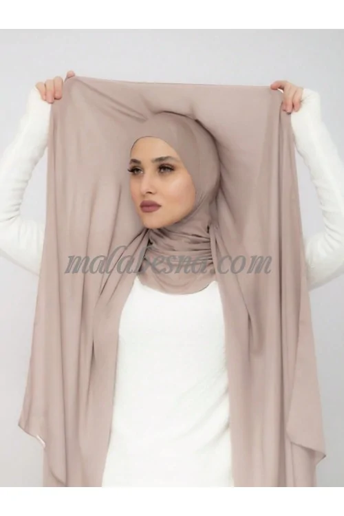 Beige Ready-made chiffon hijab