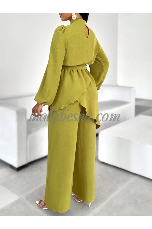 Green 2 Piece Set with Wide Cut Belt