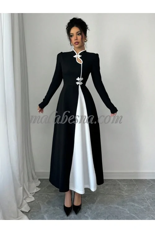 Black dress with white in the middle